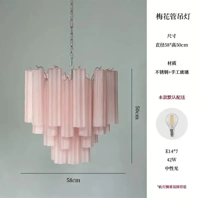 Modern blue & clear colorized glass led chandelier living room