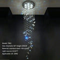 Modern blue & clear crystal butterfly rotating chandelier living room