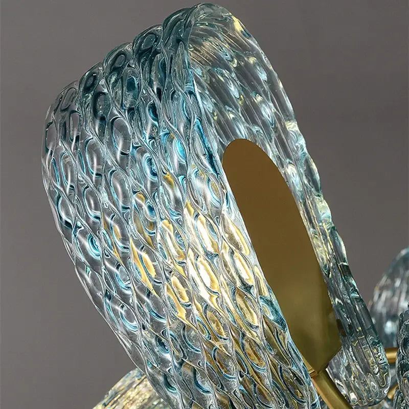 Modern blue glass led pendant lamps bedroom chandelier lighting