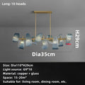 Modern blue glass led pendant lamps bedroom chandelier lighting