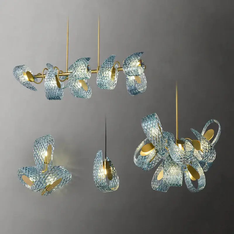 Modern blue & green decorbites glass chandelier dining room light