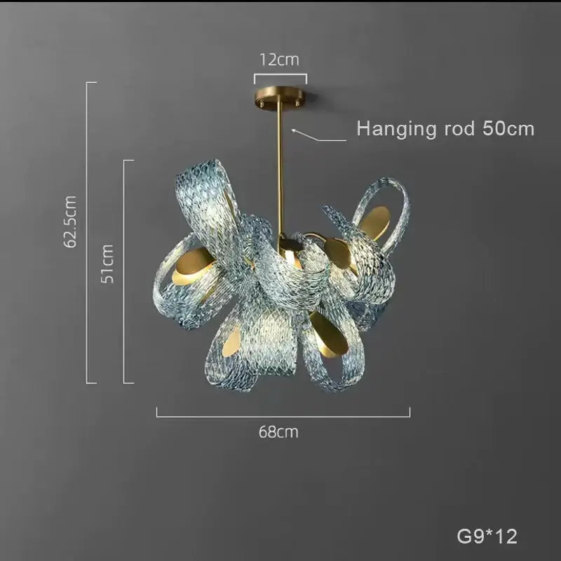 Modern blue & green decorbites glass chandelier dining room light