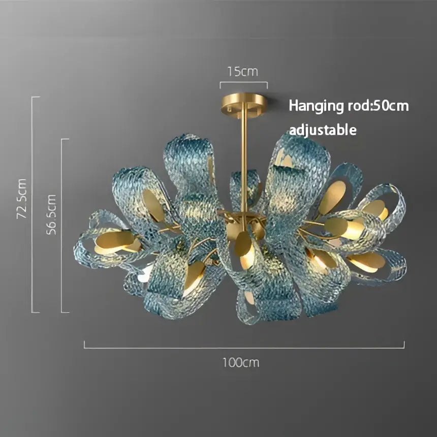 Modern blue & green decorbites glass chandelier dining room light