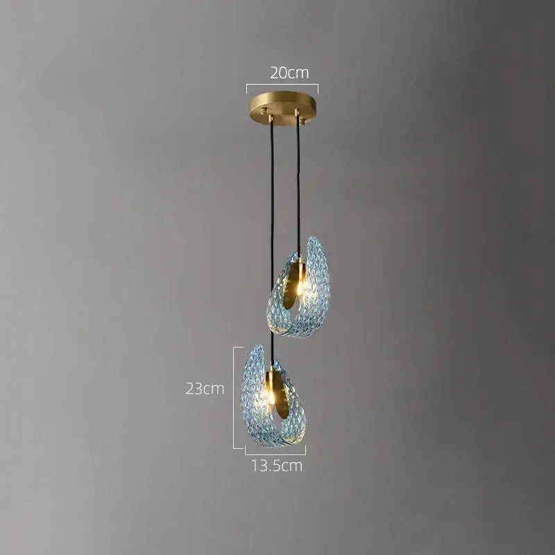 Modern blue & green decorbites glass chandelier dining room light
