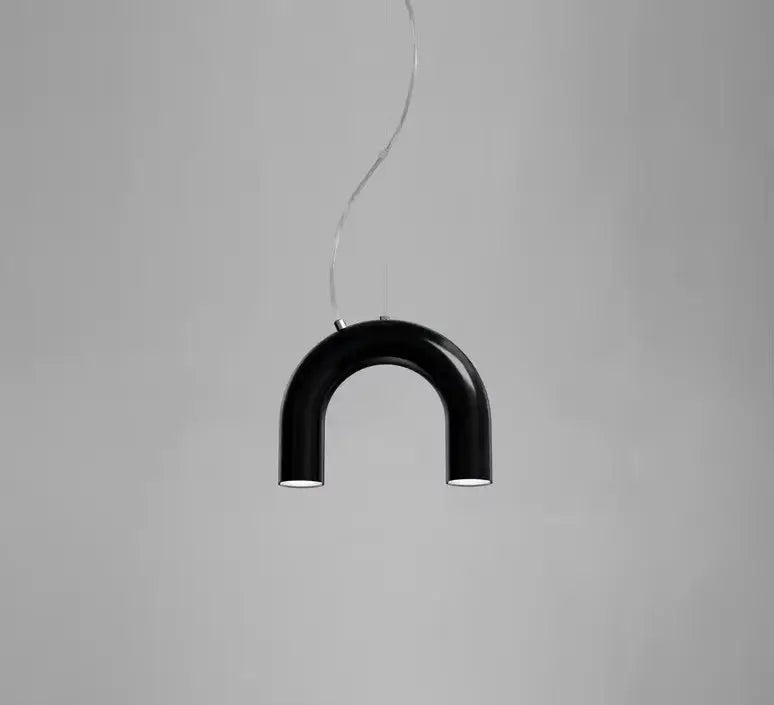 Modern blue metal arch chandelier – kitchen pendant light