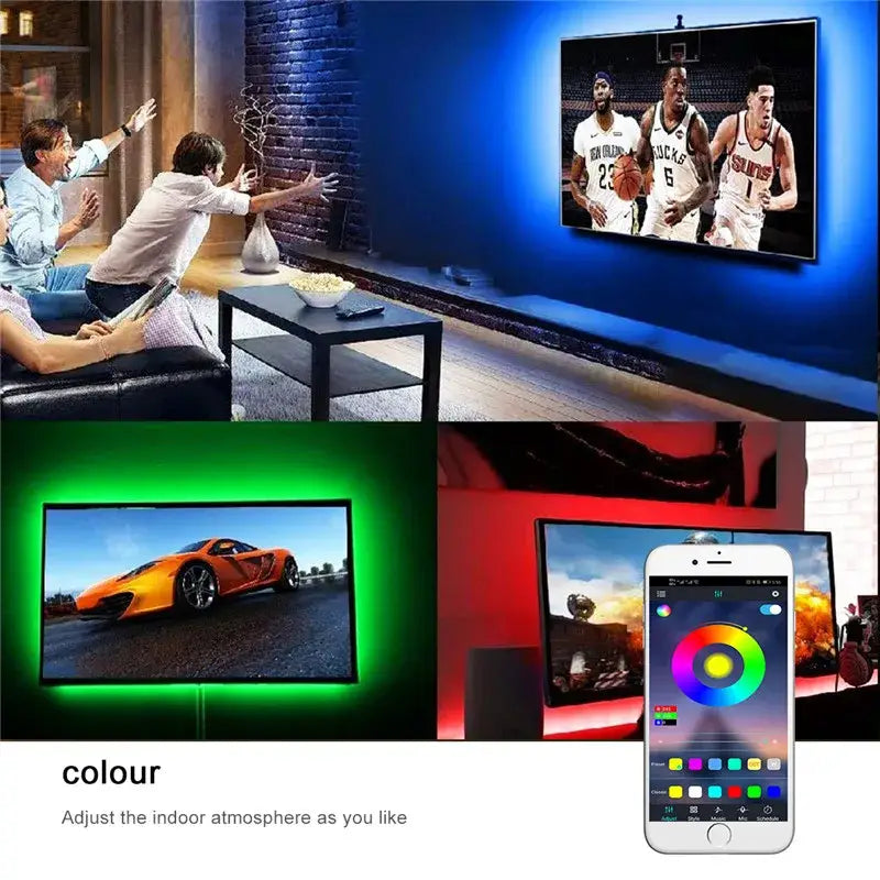 Modern bluetooth rgb led strip light bedroom app control decorbites