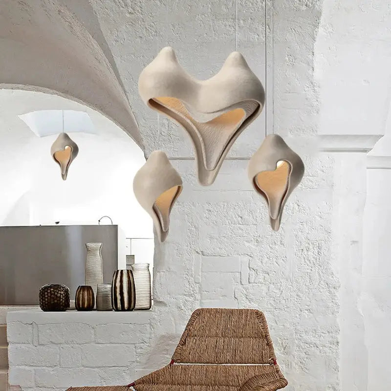 Modern blush pink ceramic pendant light dining room decorbites conch