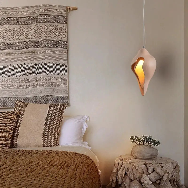 Modern blush pink ceramic pendant light dining room decorbites conch