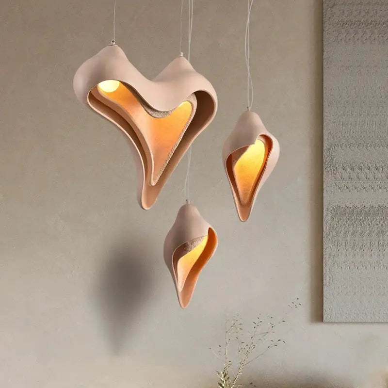 Modern blush pink ceramic pendant light dining room decorbites conch