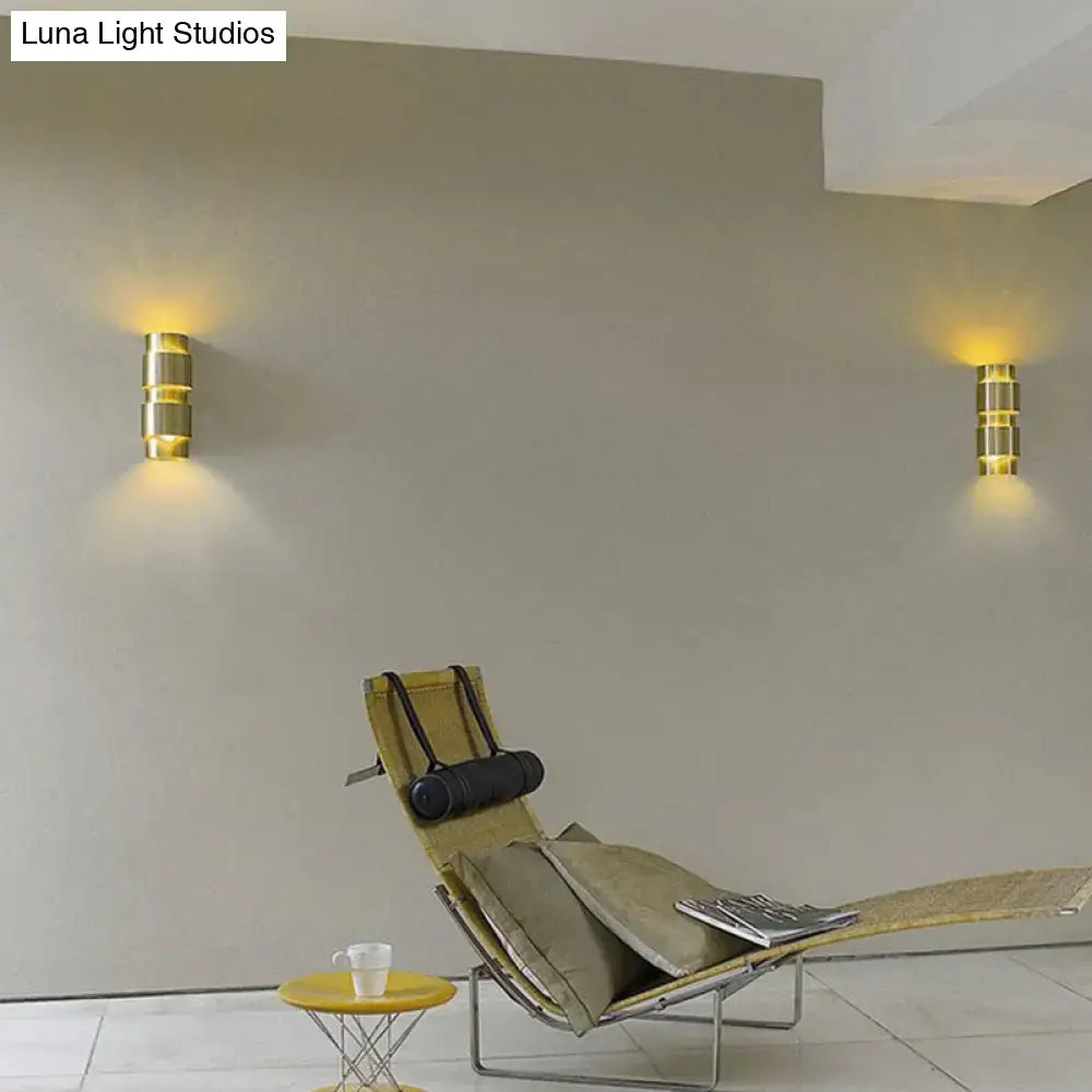 Modern brass 3 tier metal shade wall sconce foyer light