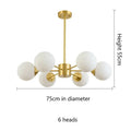 Modern brass 8-light glass ball pendant lights dining room chandelier