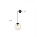 Modern brass amber glass ball wall lamps bedroom light
