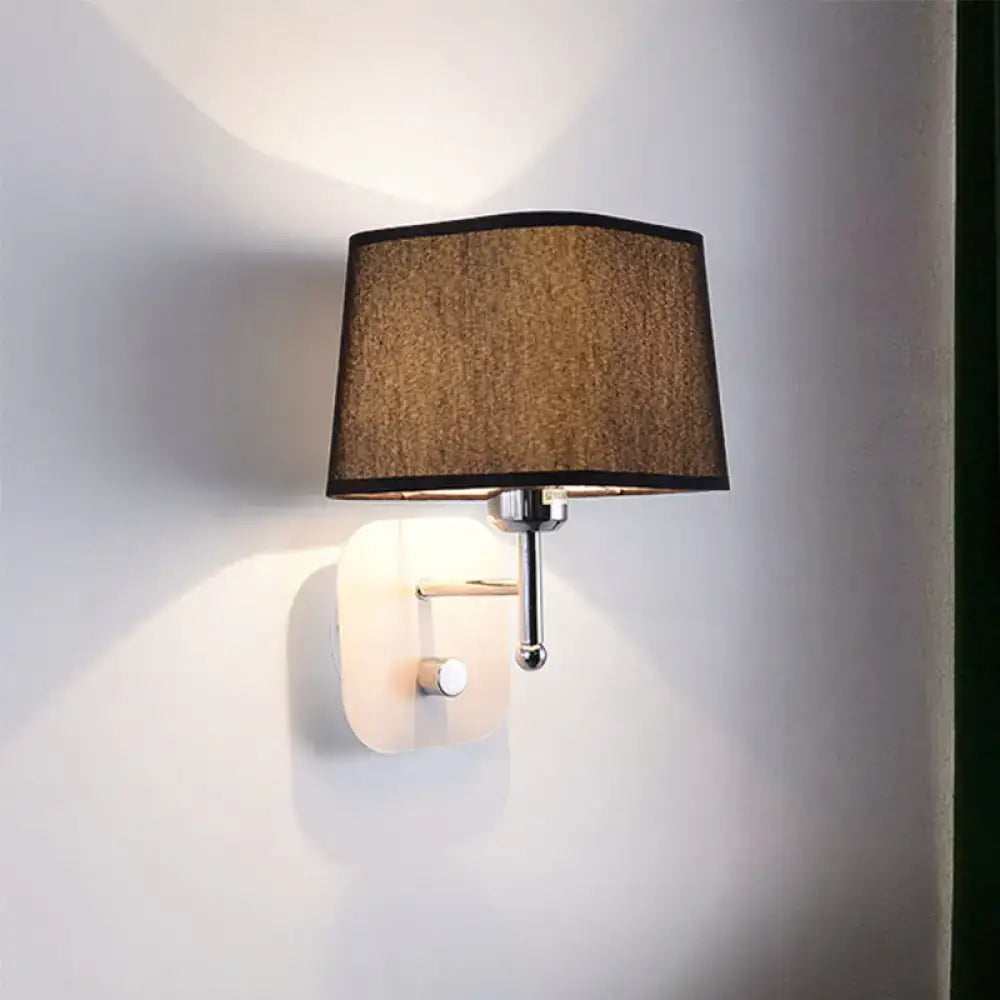 Modern brass and beige linen wall sconce lighting bedroom lamp