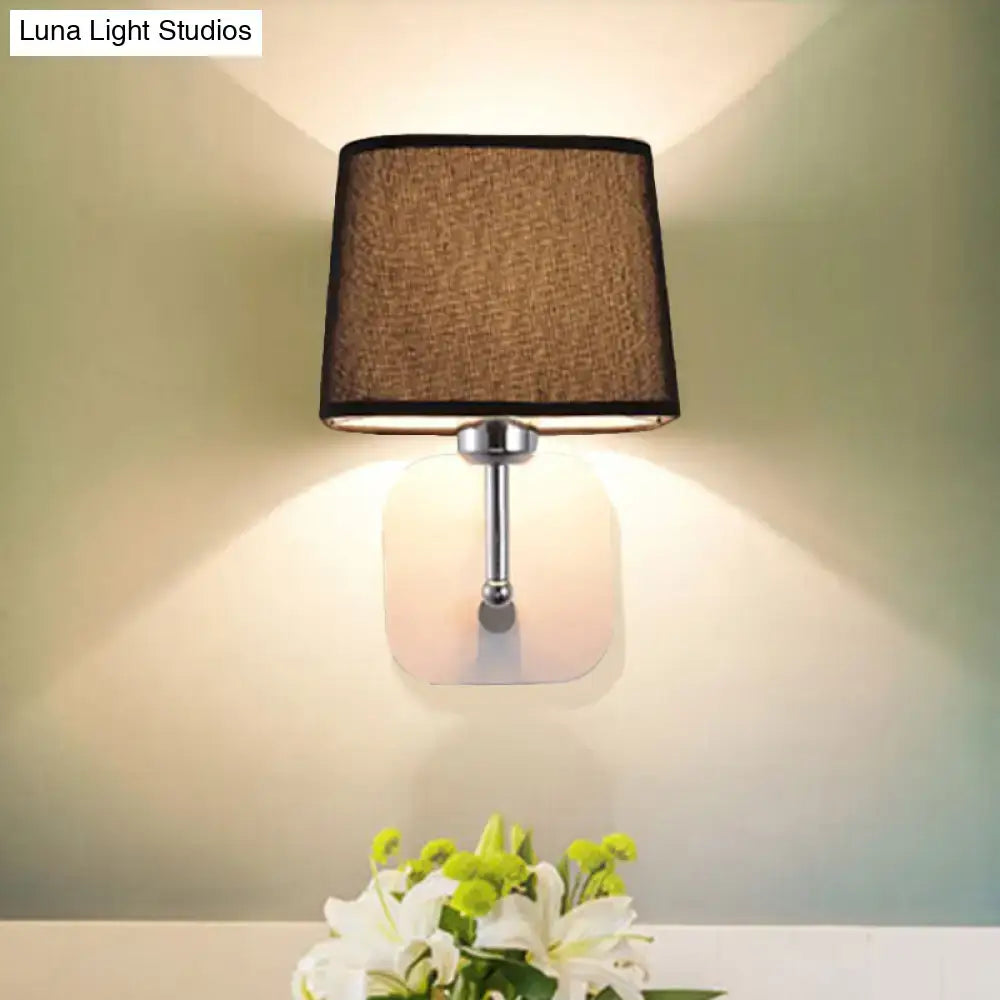 Modern brass and beige linen wall sconce lighting bedroom lamp