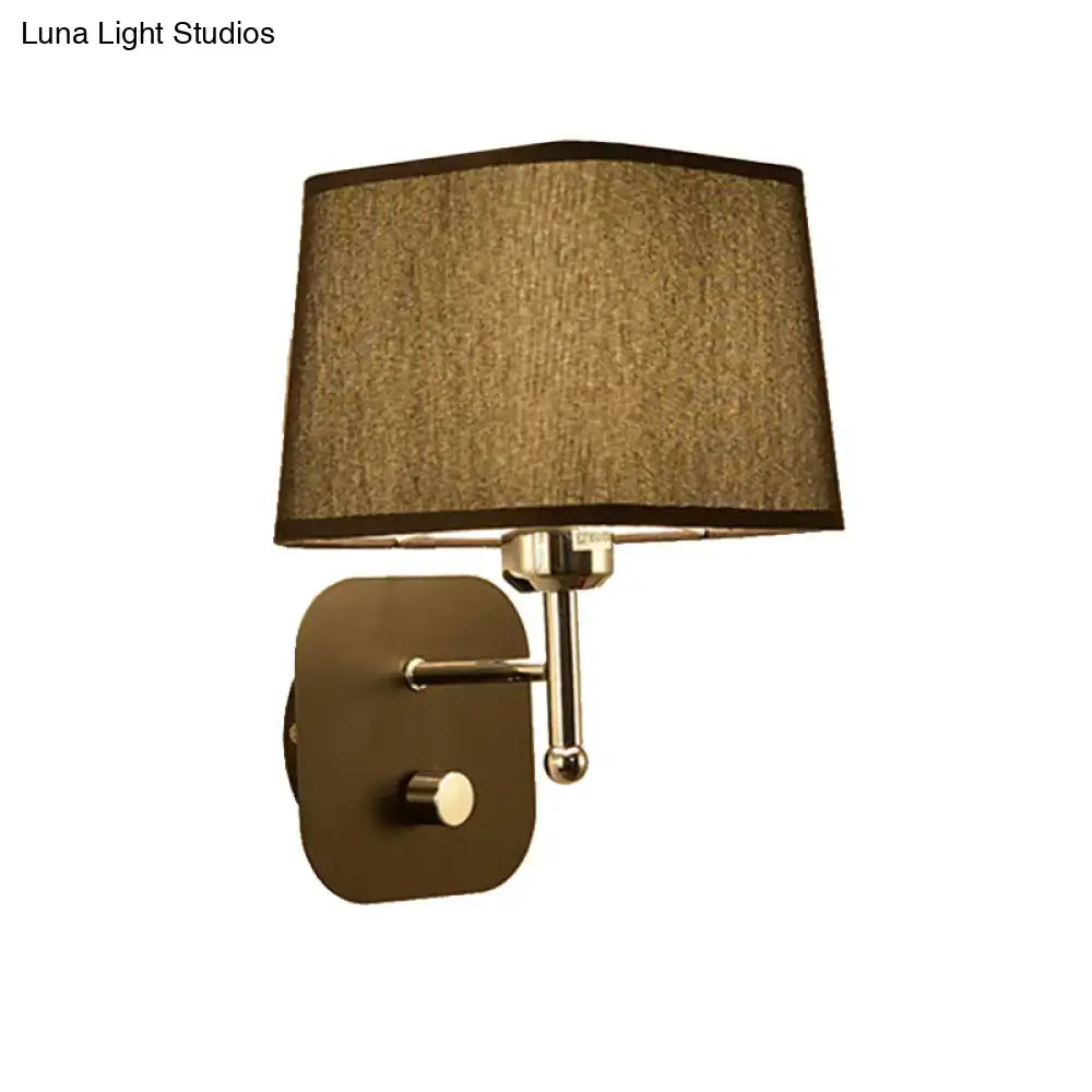 Modern brass and beige linen wall sconce lighting bedroom lamp