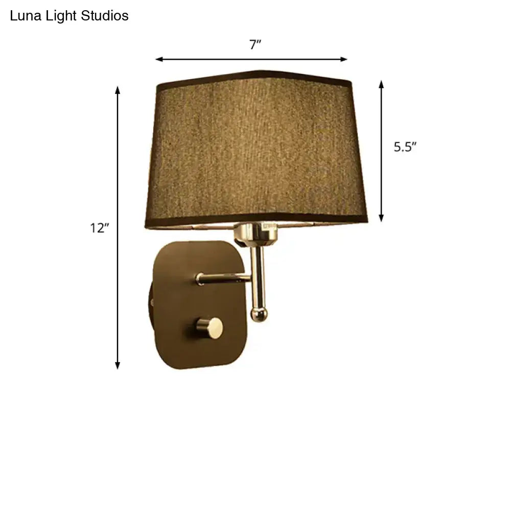 Modern brass and beige linen wall sconce lighting bedroom lamp