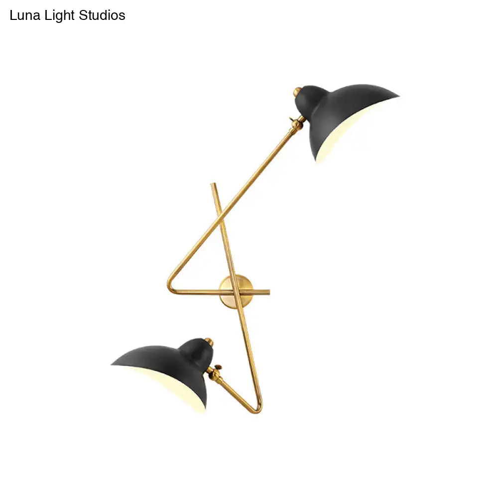 Modern brass and black duckbill wall sconce lamp – living room