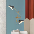 Modern brass and black duckbill wall sconce lamp – living room