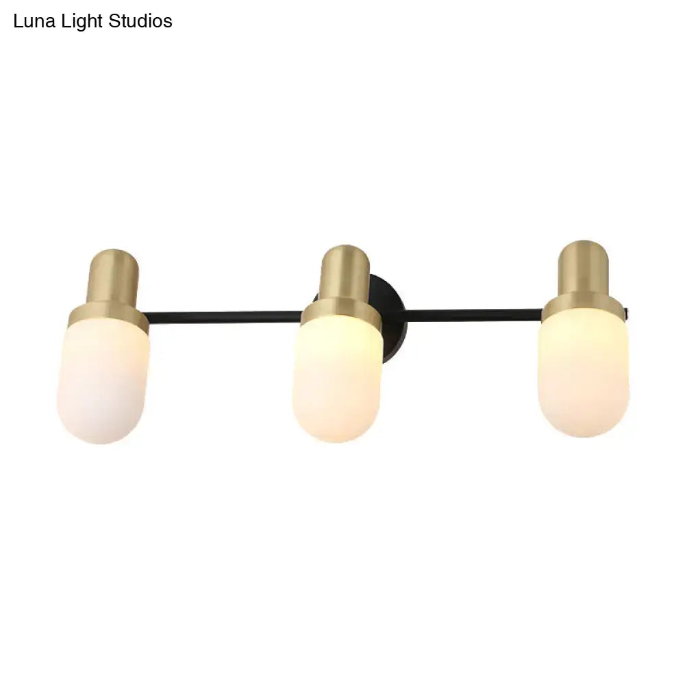 Modern brass and black glass sconce light bedroom wall lamp
