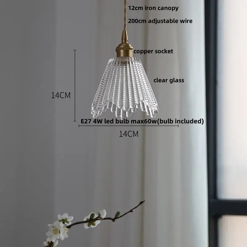 Modern brass and clear glass led pendant lamp for dining room