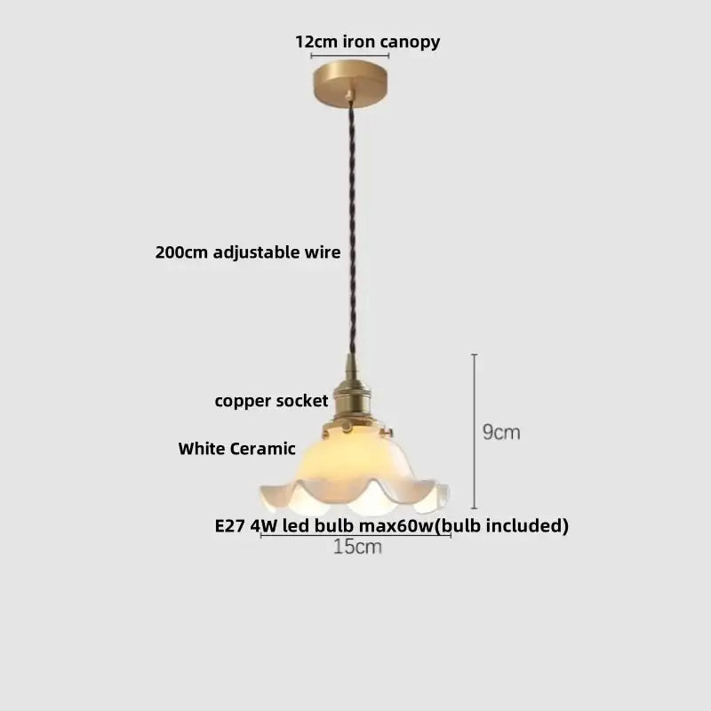 Modern brass and clear glass led pendant lamp for dining room