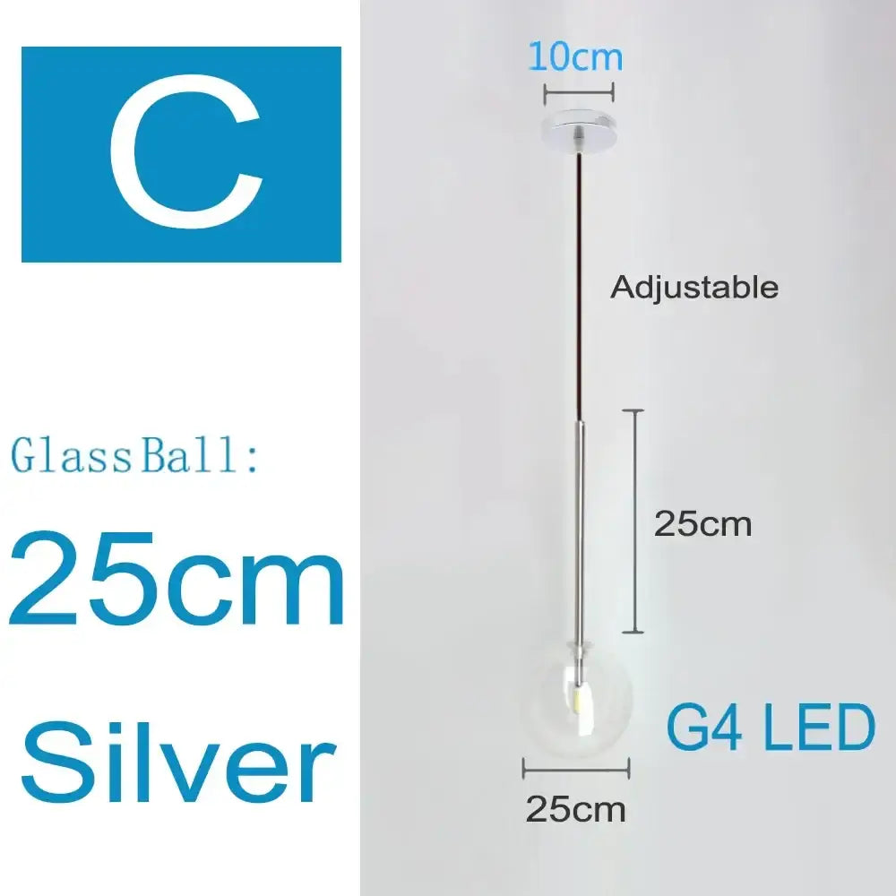 Modern brass and clear glass pendant light dining room globe chandelier