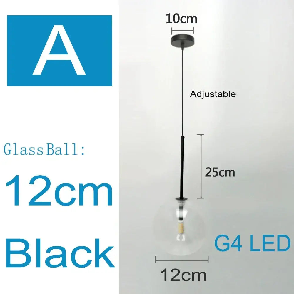 Modern brass and clear glass pendant light dining room globe chandelier