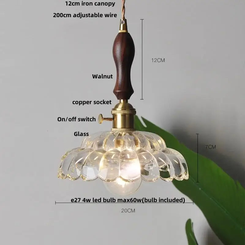 Modern brass and crystal glass led pendant lamp dining room