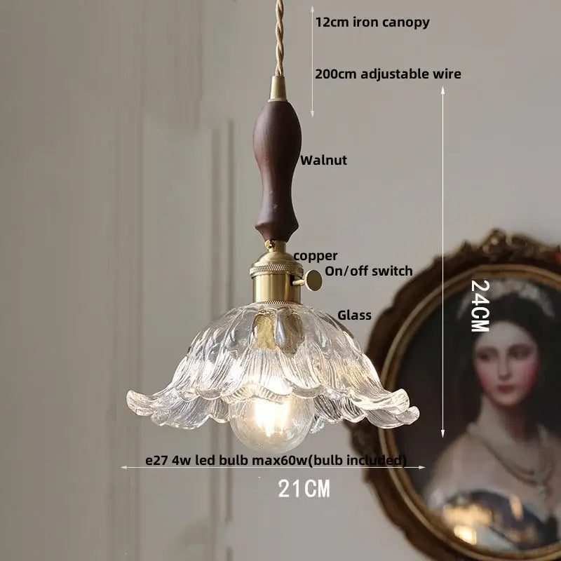Modern brass and crystal glass led pendant lamp dining room