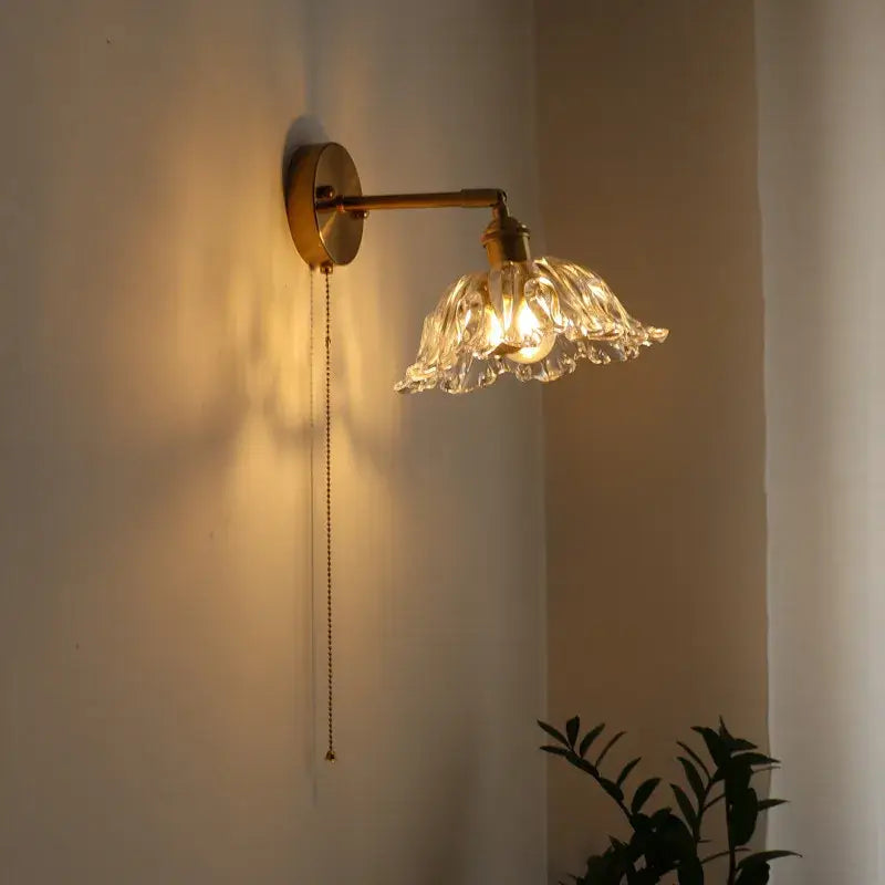 Modern brass and crystal led wall lamps bedroom sconce
