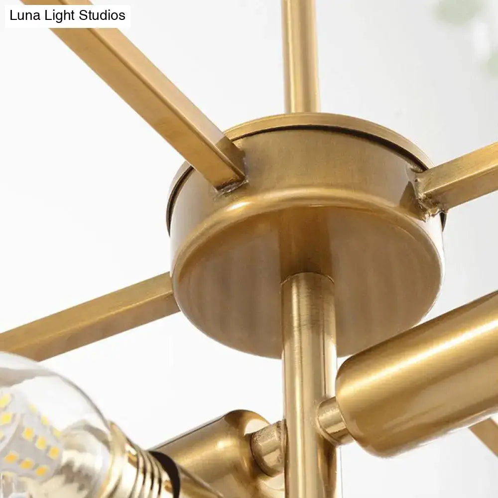 Modern brass and crystal oval island chandelier dining room light