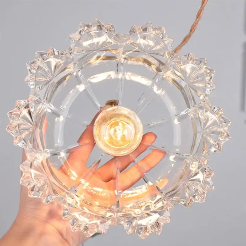 Modern brass and cut glass led pendant light for dining room