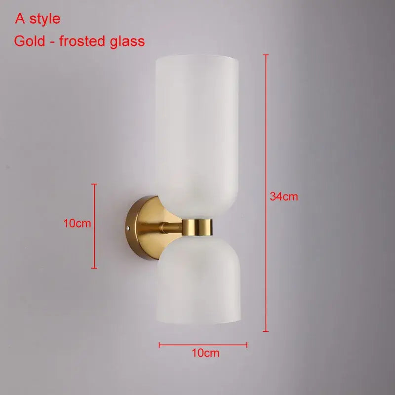 Modern brass and decorbites glass ball wall lamps bedroom sconces