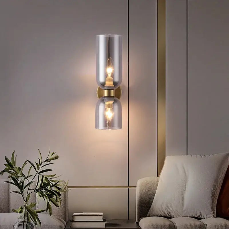 Modern brass and decorbites glass ball wall lamps bedroom sconces
