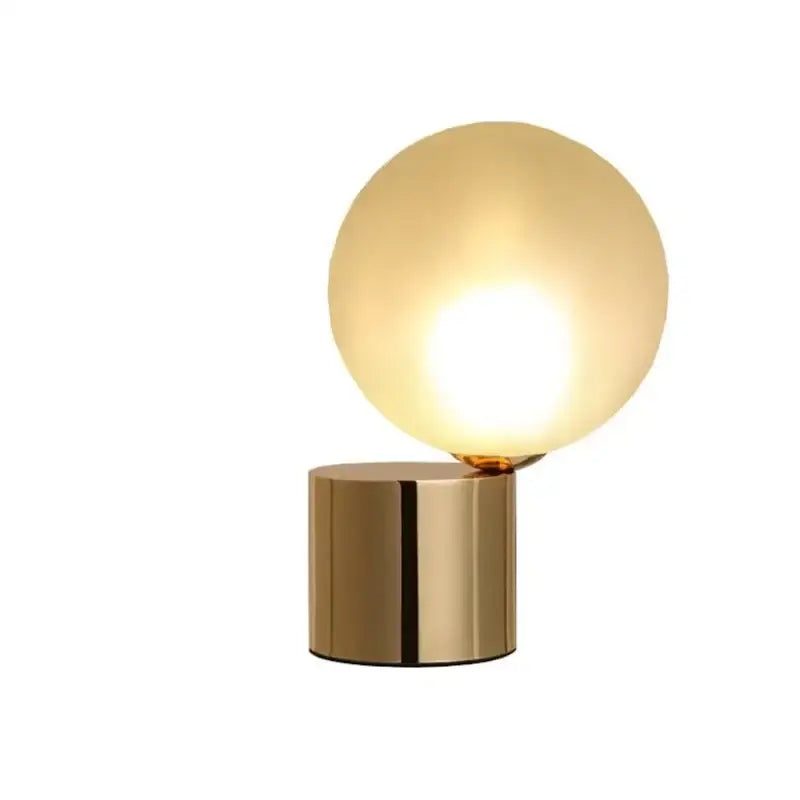 Modern brass and glass ball table lamp bedroom bedside light