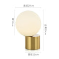 Modern brass and glass ball table lamp bedroom bedside light