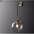 Modern brass and glass ball wall lamp bathroom sconce