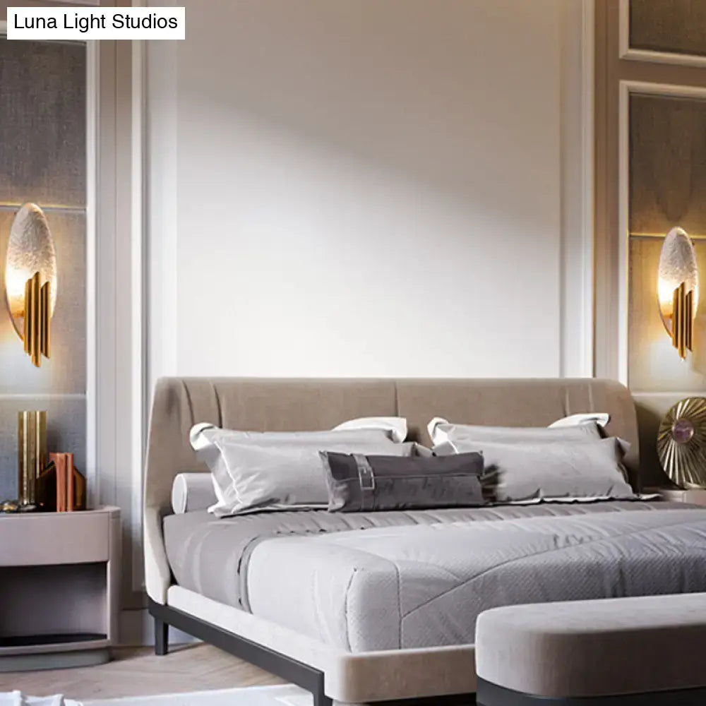 Modern brass and glass wall light bedroom sconce with e12 e14 base