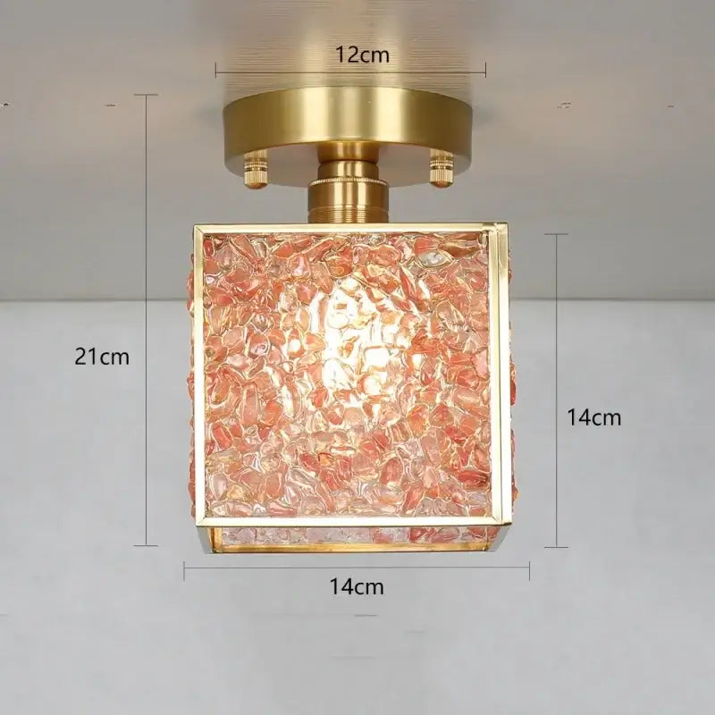 Modern brass and green crystal glass led ceiling light bedroom