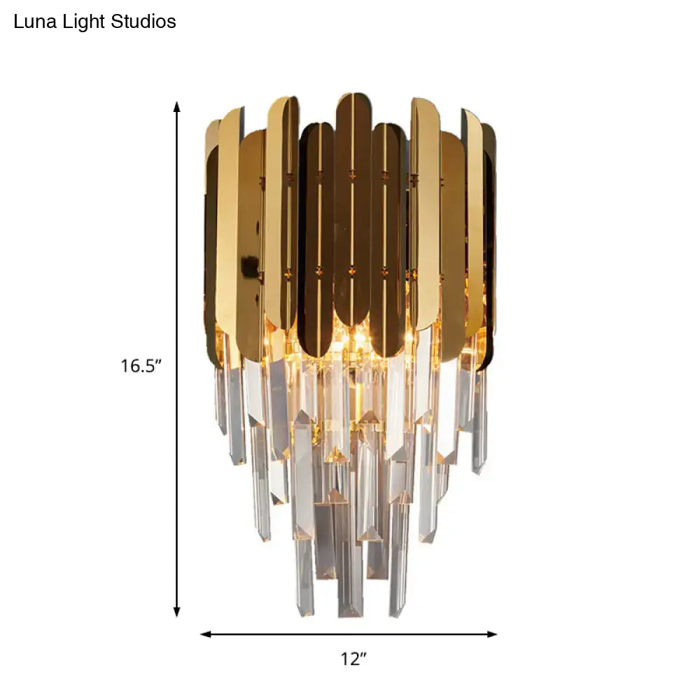 Modern brass and k9 crystal wall sconce led bedroom light