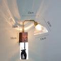 Modern brass and ribbed clear glass wall lights bedroom sconce