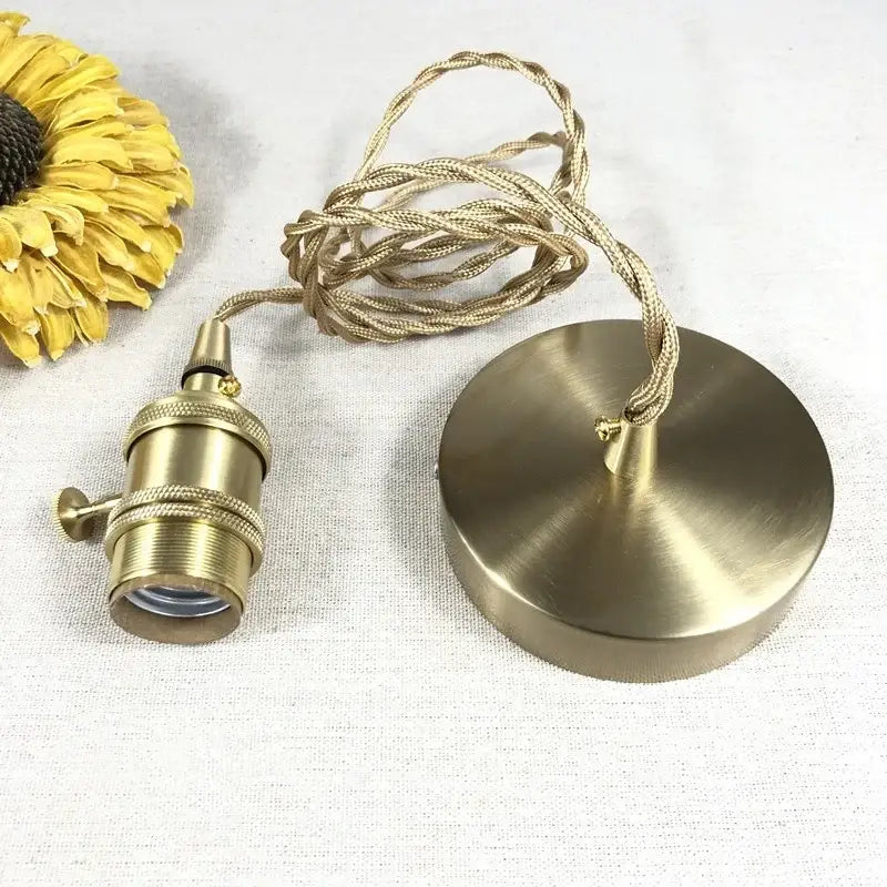 Modern brass and textured clear glass knob switch pendant light kitchen