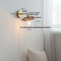 Modern brass and walnut led wall sconce bedroom mirror light
