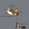 Modern brass and walnut led wall sconce bedroom spotlight