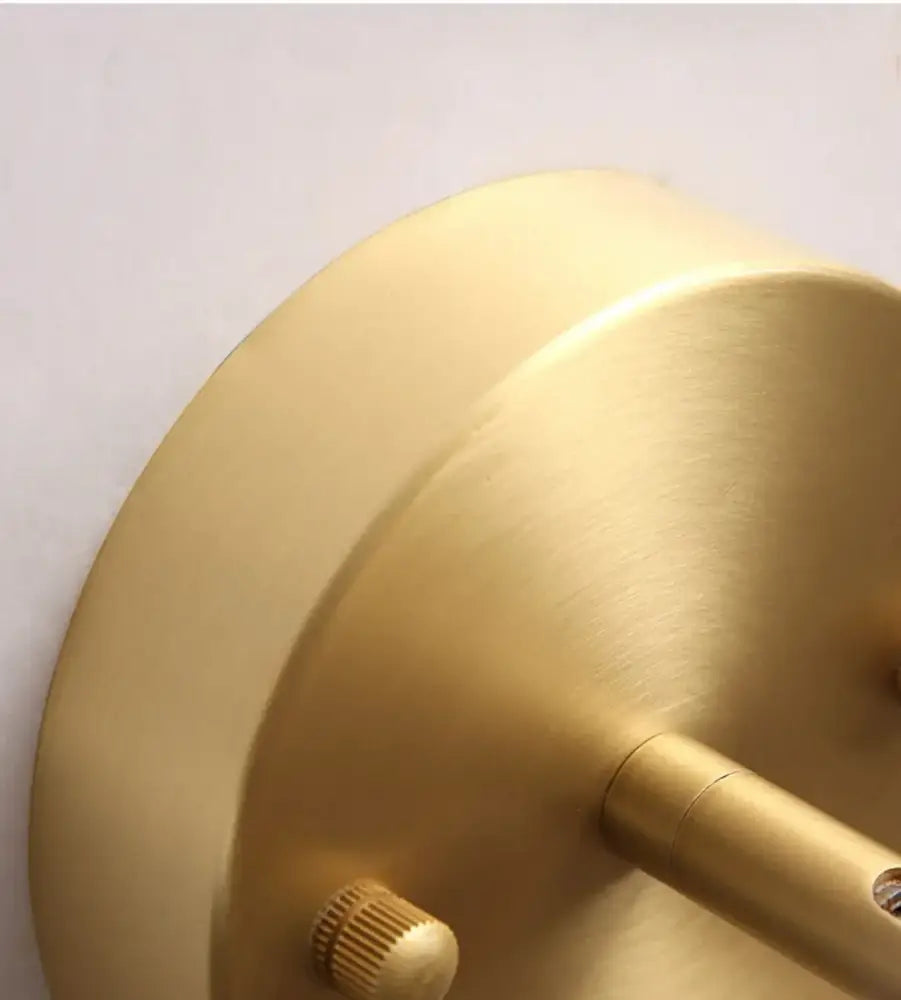 Modern brass and wood base wall sconce for living room spotlight