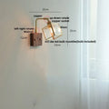 Modern brass and wood led wall lights bedroom geometric blue glass