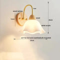 Modern brass and wood tulip led wall lamps living room decor