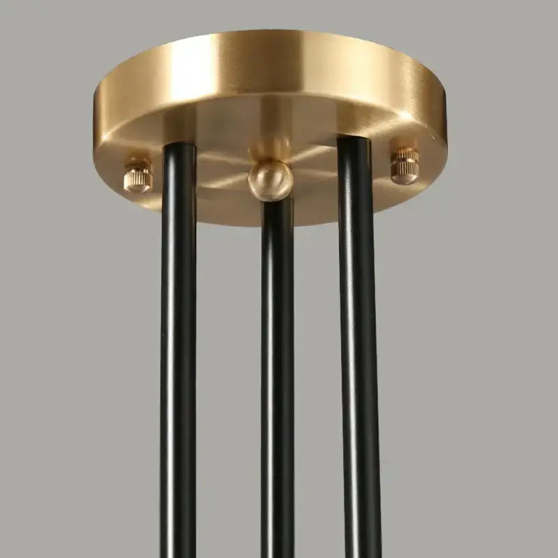 Modern brass & black geometric glass ball chandelier dining room light