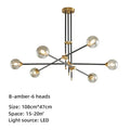 Modern brass & black geometric glass ball chandelier dining room light
