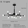 Modern brass & black glass ball pendant chandelier dining room
